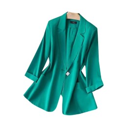 SKLS036 manufacture mid-sleeve solid color blazer, thin design, slim waist waist blazer, blazer supplier corset blazer SKLS036 manufacture mid-sleeve solid color blazer, thin design, slim waist waist blazer, blazer supplier corset blazer